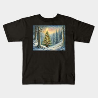 Christmas Tree in  a forest Kids T-Shirt